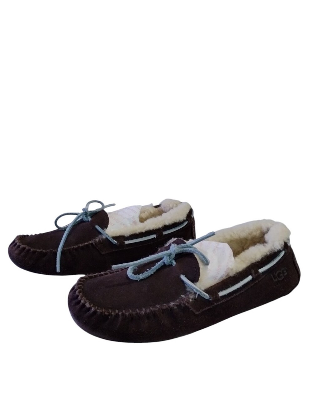UGG Dakota Moccasin Slippers Women's 8 Shearling Suede Lace‎ Comfort